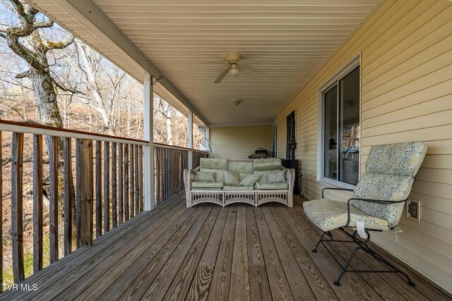 403 Deerlick Rd, Piney Flats, TN 37686 - wooden deck featuring ceiling fan