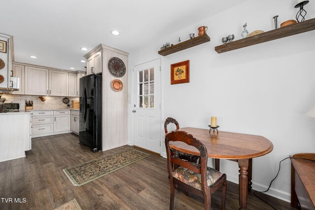 403 Deerlick Rd, Piney Flats, TN 37686 - dining space with recessed lighting, baseboards, and dark wood finished floors