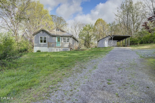 5744 Orebank Rd, Kingsport, TN 37664 - view of front facade with a detached carport and gravel driveway