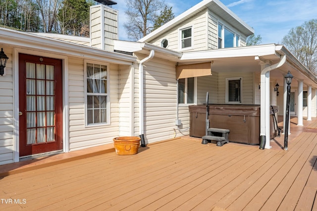 166 Lonesome Dove Ln, Elizabethton, TN 37643 - wooden deck featuring a hot tub