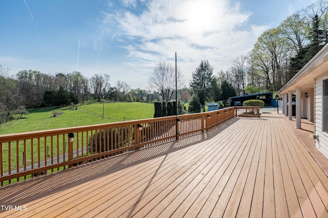 166 Lonesome Dove Ln, Elizabethton, TN 37643 - wooden deck featuring a lawn