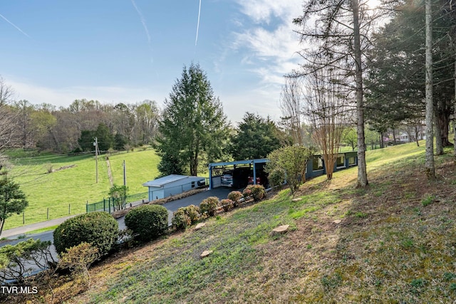 166 Lonesome Dove Ln, Elizabethton, TN 37643 - view of yard featuring fence and an outbuilding