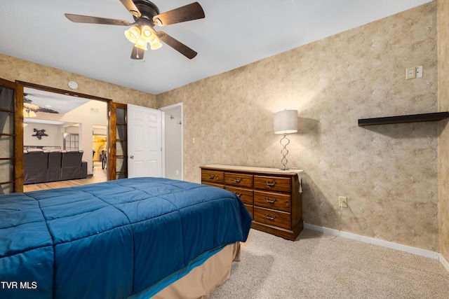 166 Lonesome Dove Ln, Elizabethton, TN 37643 - bedroom with carpet, baseboards, and ceiling fan