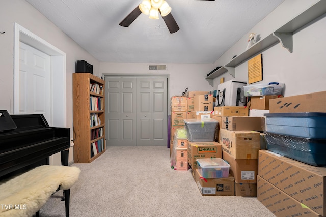 166 Lonesome Dove Ln, Elizabethton, TN 37643 - interior space with carpet, visible vents, and a ceiling fan