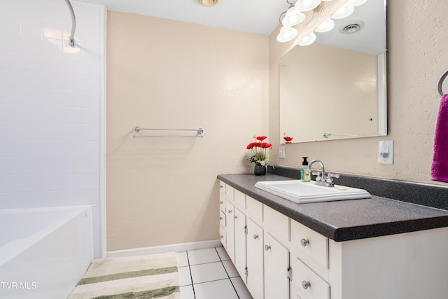 166 Lonesome Dove Ln, Elizabethton, TN 37643 - bathroom with tile patterned floors, vanity, visible vents, and baseboards
