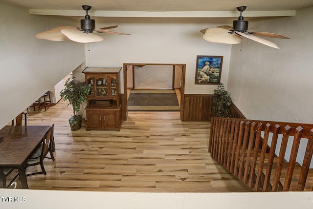 166 Lonesome Dove Ln, Elizabethton, TN 37643 - interior space with wood finished floors and ceiling fan