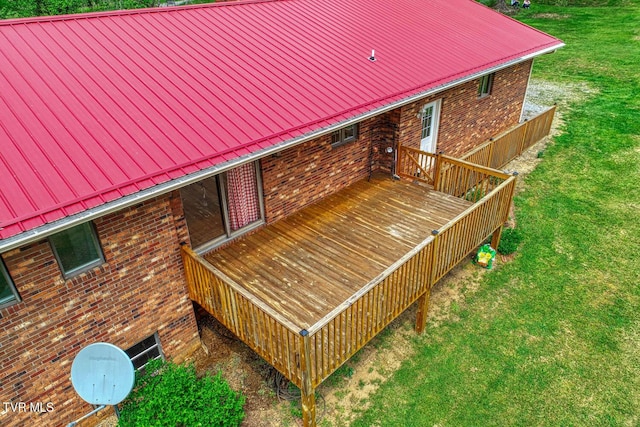 deck with a lawn
