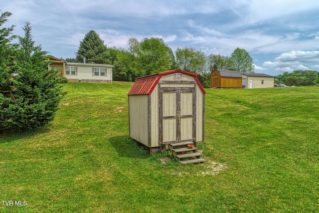 view of shed