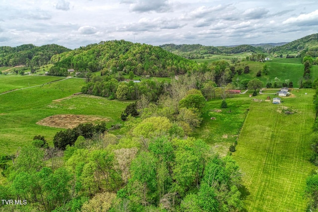 birds eye view of property featuring a rural view