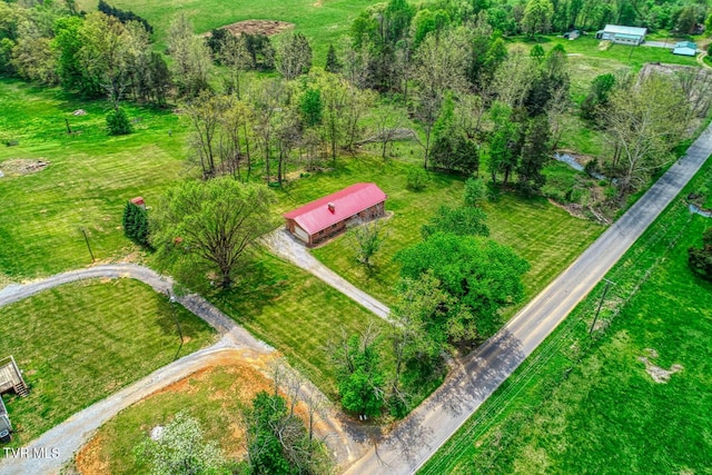 aerial view featuring a rural view