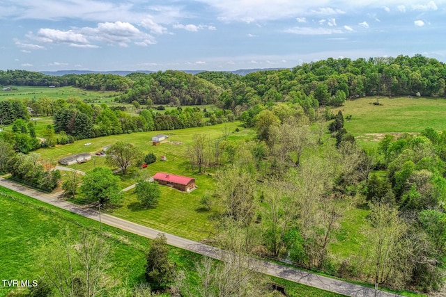 aerial view with a rural view