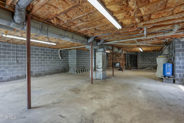 unfinished below grade area with heating unit