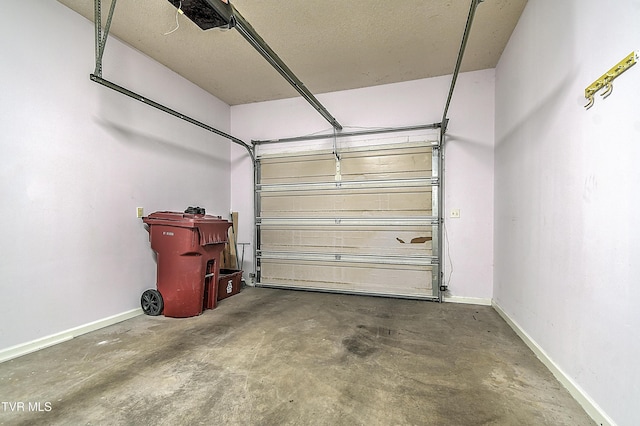 garage with baseboards