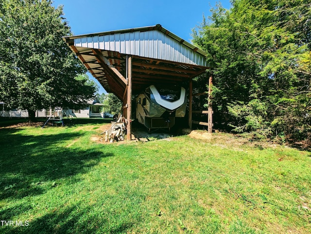 2509 Dc Caney Ridge Rd, Clintwood, VA 24228 - view of yard featuring an outbuilding and a pole building