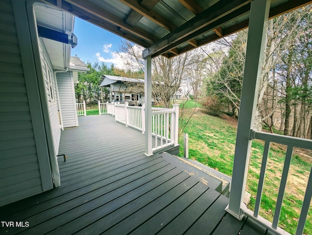 2509 Dc Caney Ridge Rd, Clintwood, VA 24228 - wooden terrace with a lawn