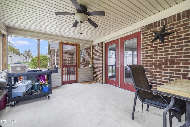 253 Crockett Dr Unit 253, Church Hill, TN 37642 - sunroom with french doors and a ceiling fan