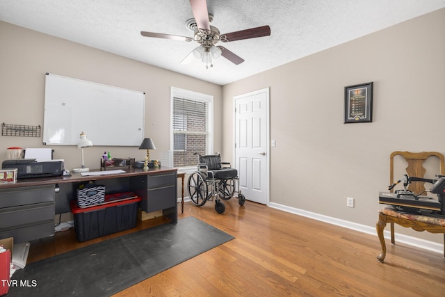 253 Crockett Dr Unit 253, Church Hill, TN 37642 - office space featuring ceiling fan, a textured ceiling, wood finished floors, and baseboards