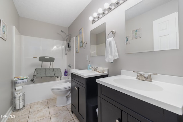 253 Crockett Dr Unit 253, Church Hill, TN 37642 - full bath with a sink, two vanities, tile patterned flooring, and shower / washtub combination