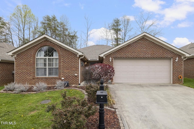 253 Crockett Dr Unit 253, Church Hill, TN 37642 - single story home featuring brick siding, an attached garage, a front lawn, and concrete driveway