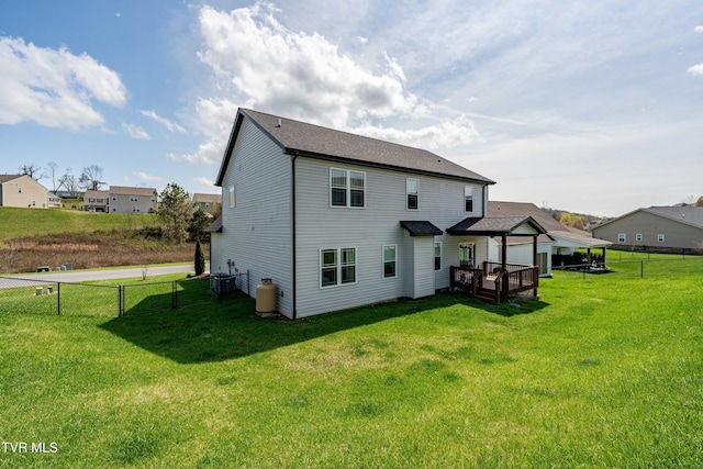 1177 Lemongrass Dr, Jonesborough, TN 37659 - back of house with a yard, cooling unit, and fence