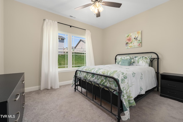 1177 Lemongrass Dr, Jonesborough, TN 37659 - carpeted bedroom with visible vents, baseboards, and ceiling fan