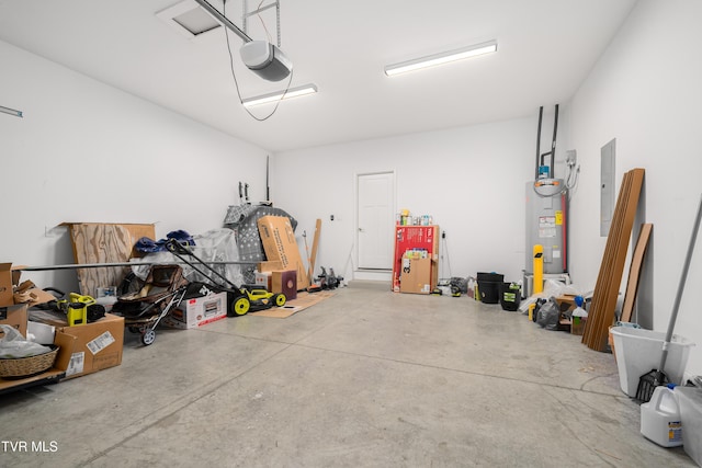 1177 Lemongrass Dr, Jonesborough, TN 37659 - garage with water heater, a garage door opener, and electric panel