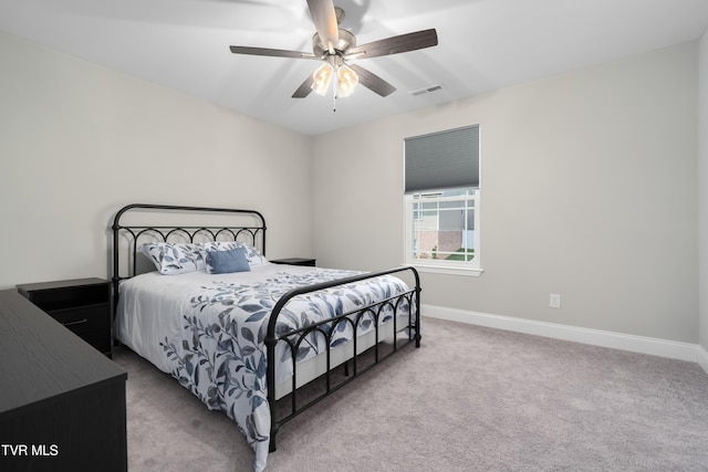 1177 Lemongrass Dr, Jonesborough, TN 37659 - bedroom featuring visible vents, baseboards, carpet flooring, and ceiling fan