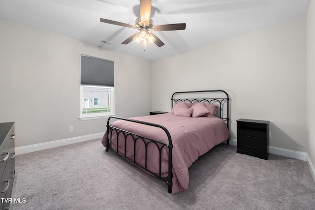 1177 Lemongrass Dr, Jonesborough, TN 37659 - carpeted bedroom with visible vents, baseboards, and ceiling fan