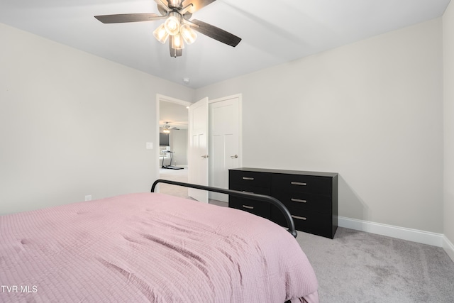 1177 Lemongrass Dr, Jonesborough, TN 37659 - bedroom featuring light carpet, baseboards, and ceiling fan