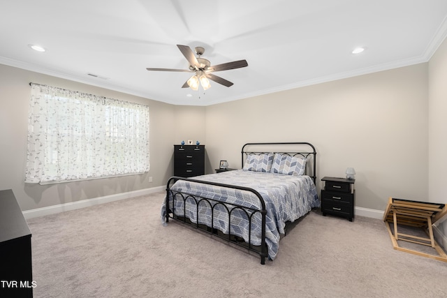 1177 Lemongrass Dr, Jonesborough, TN 37659 - bedroom featuring crown molding, light colored carpet, baseboards, and visible vents