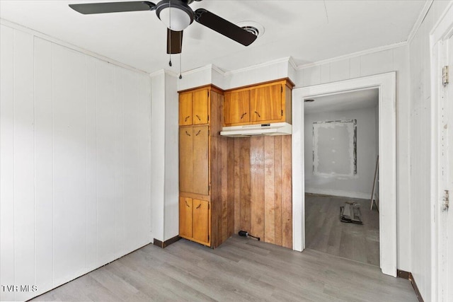 2510 Shelby St, Bristol, TN 37620 - unfurnished bedroom with light wood-style flooring, ceiling fan, and ornamental molding