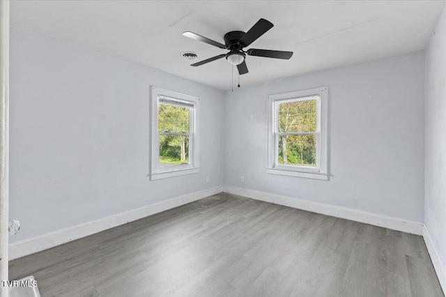 2510 Shelby St, Bristol, TN 37620 - unfurnished room with visible vents, baseboards, wood finished floors, and ceiling fan