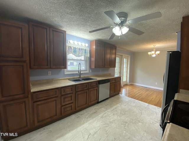 158 Taylortown Rd, Johnson City, TN 37601 - kitchen with a sink, light countertops, stainless steel dishwasher, and electric stove