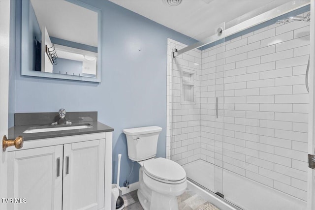 909 Millercrest Dr, Johnson City, TN 37604 - bathroom featuring a shower stall, vanity, and toilet