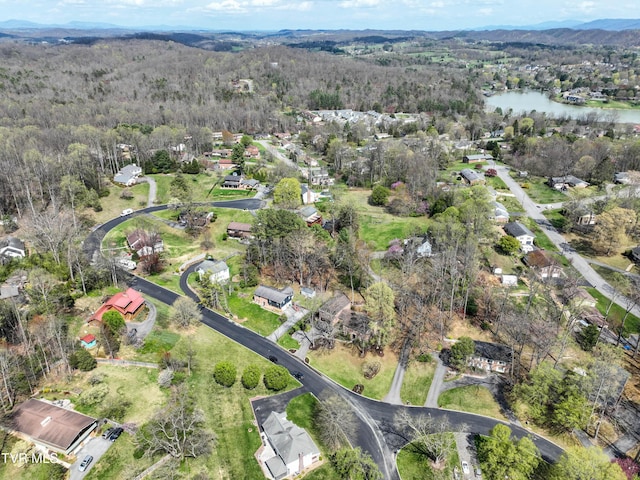 216 Forest Hills Dr, Bristol, TN 37620 - bird's eye view featuring a water view and a forest view