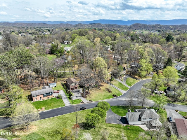 216 Forest Hills Dr, Bristol, TN 37620 - drone / aerial view with a wooded view and a mountain view