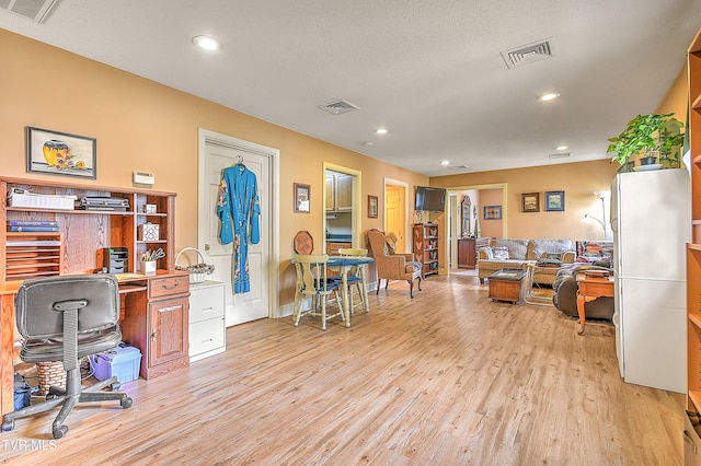 216 Forest Hills Dr, Bristol, TN 37620 - office area with visible vents, light wood-style flooring, and recessed lighting