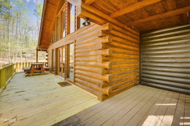 deck featuring french doors