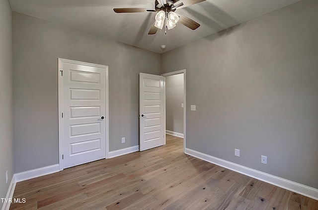 2442 Haystack Cir, Piney Flats, TN 37686 - unfurnished bedroom featuring light wood-style flooring, baseboards, and a ceiling fan
