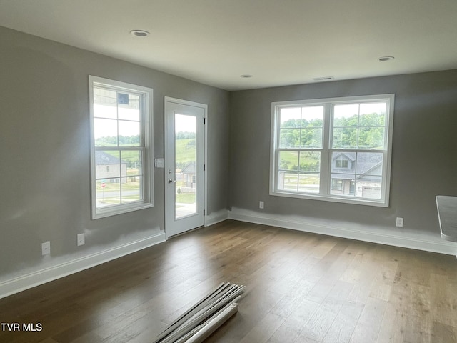 4076 Maize Pl, Piney Flats, TN 37686 - entryway with plenty of natural light, dark wood-style flooring, baseboards, and recessed lighting