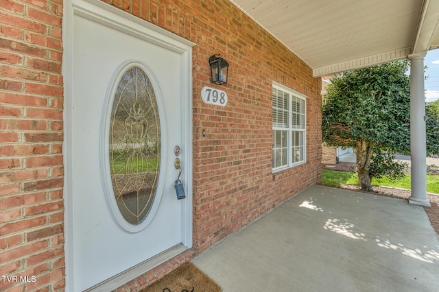 798 Hamilton Rd, Blountville, TN 37617 - property entrance featuring brick siding and a porch