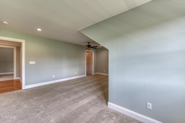798 Hamilton Rd, Blountville, TN 37617 - carpeted spare room with ceiling fan, baseboards, and recessed lighting