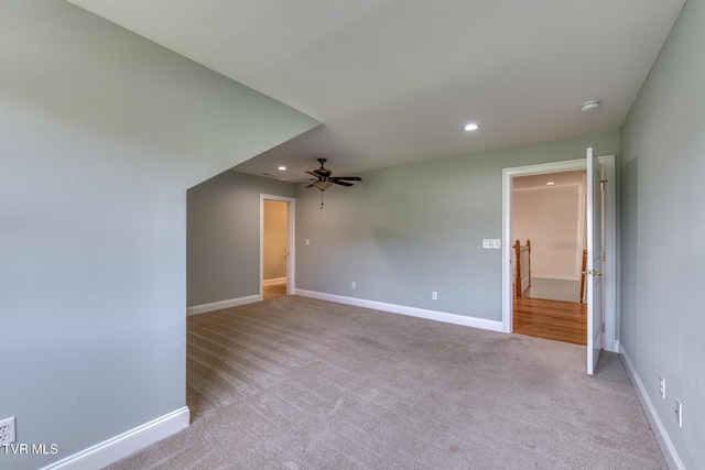 798 Hamilton Rd, Blountville, TN 37617 - unfurnished room with ceiling fan, recessed lighting, baseboards, and carpet