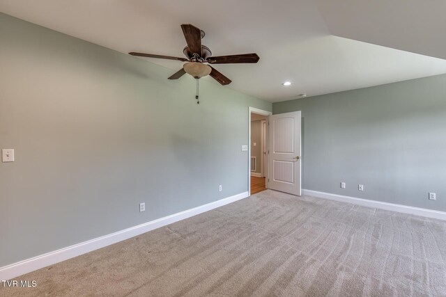 798 Hamilton Rd, Blountville, TN 37617 - carpeted spare room with ceiling fan, baseboards, and recessed lighting