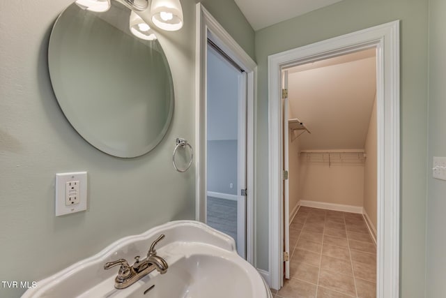 798 Hamilton Rd, Blountville, TN 37617 - bathroom featuring tile patterned flooring, baseboards, and a spacious closet