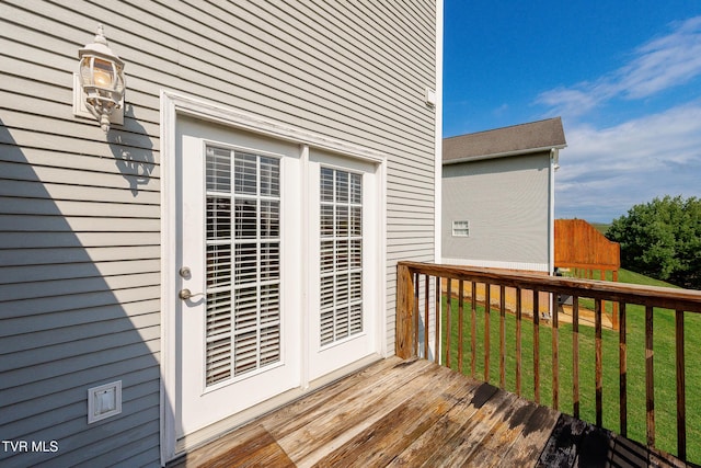 deck with a lawn