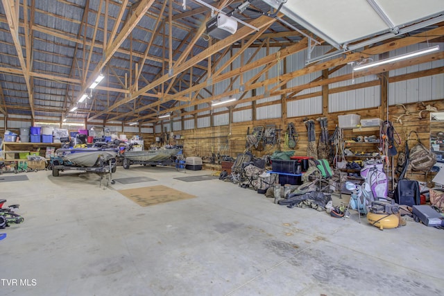 90 Darnell Rd, Greeneville, TN 37743 - garage with metal wall and a garage door opener