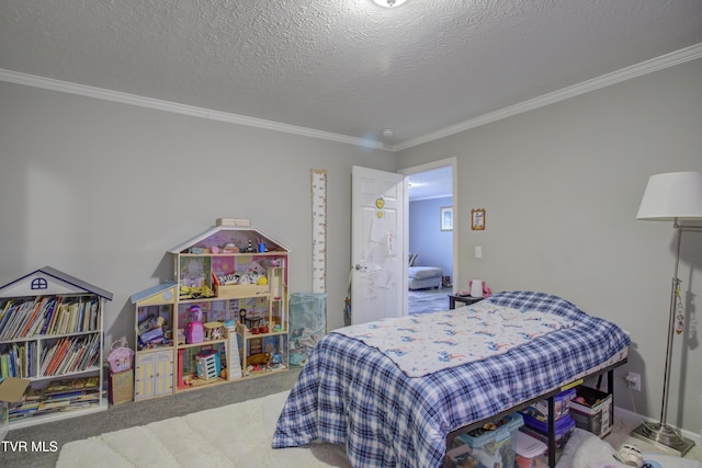 90 Darnell Rd, Greeneville, TN 37743 - carpeted bedroom with a textured ceiling and ornamental molding
