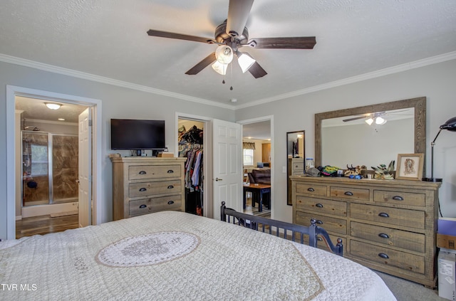 90 Darnell Rd, Greeneville, TN 37743 - bedroom with ceiling fan, ornamental molding, a walk in closet, and connected bathroom