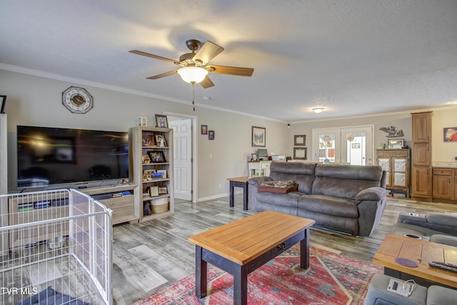 90 Darnell Rd, Greeneville, TN 37743 - living area featuring light wood-style floors, ornamental molding, and ceiling fan